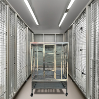 Cage à oiseaux de luxe classique moderne simple grande en acier inoxydable avec plateau en plastique pour perroquets et pigeons, enclos de jeu, boîte de reproduction