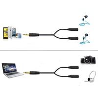 Câble répartiteur audio 3,5 mm en Y, 1 mâle vers 2 femelles, adaptateur stéréo AUX pour casque, écouteurs, ordinateur portable, tablette, haut-parleur