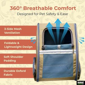 Pet <b>Backpack</b> with Breathable Mesh Design Portable <b>Carrier</b> Bag for Cats and Small <b>Dogs</b> Suitable for Travel Hiking Camping Use - Product Image 6