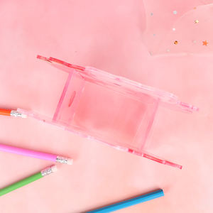 Персонализированный милый мультяшный акриловый держатель для ручек в виде контейнера, настольный органайзер для ручек в стиле аниме с возможностью нанесения логотипа, кавайный пластиковый держатель для ручек с фоторамкой - Product Image 6