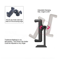 Soporte de zapata fría doble Takenoken Compatible con Arca-Swiss Interface 360 Rotación Adaptador de montaje de trípode de plástico Soporte de clip para teléfono celular