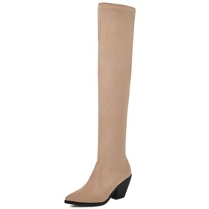 Bottes super longues à talons hauts pour femmes, taille US 46, bottes cuissardes pour femme, bottes d'hiver à enfiler pour les soirées en boîte de nuit - Product Image 6