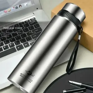 Hot Selling Custom 304 Stainless Steel Vacuum Flask Gift Set With 1 Cup 2 Lid Gift Box Water Bottle
