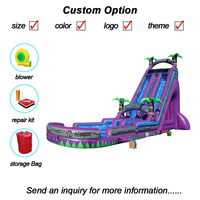 Toboggan aquatique gonflable géant de 22 pieds pour adultes avec piscine pour jeux d'été en plein air