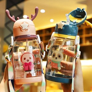 Custom 500ml Plastic Kids Children Cute Water <b>Bottle</b> With <b>Straw</b> For School/home/outdoor Use - Product Image 6