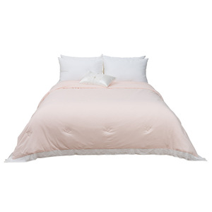 Qinyue Silk <b>Quilt</b> Pink 2.1-3 Jin Cooling Summer Air Conditioning <b>Quilt</b> <b>Single</b> Double Size Solid Color - Product Image 2