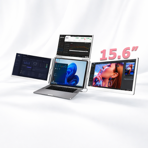 Écran d'extension pour ordinateur portable ODM/OEM, écran LCD 15,6 pouces, moniteur quadruple, moniteur portable multi-écrans, connexion par 1 seul câble - Product Image 1