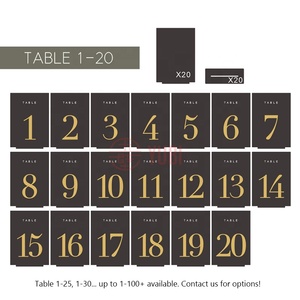 New Đen Acrylic bảng đám cưới số với 3D vàng gương trang trí nội thất nơi thẻ cho tiệc tiếp tân trang trí - Product Image 5