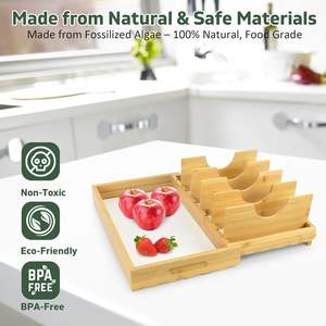 Séchoir à vaisselle <span class=keywords><strong>en</strong></span> <span class=keywords><strong>bambou</strong></span> avec coussin <span class=keywords><strong>en</strong></span> terre de diatomées, tapis de séchage ultra absorbant à séchage instantané pour tasses à vaisselle - Product Image 5