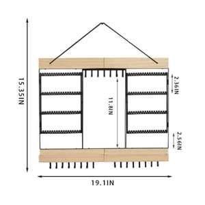 Organizzatore da <span class=keywords><strong>Parete</strong></span> in Legno e Metallo per Gioielli, Espositore Multifunzione per Orecchini, Collane e Bracciali - Product Image 2