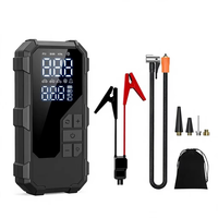 Démarreur de voiture professionnel 4-en-1 de 24000 mAh avec compresseur d'air intégré à cylindre métallique de 25 mm, booster de batterie portable