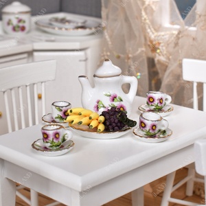 ILAND <strong>Doll</strong> House Pink Daisy <strong>Porcelain</strong>, Tableware, Wine Set, Tea Set - Product Image 5