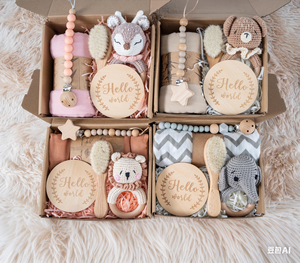 Caja de Regalo para Recién Nacido Kaiyue con Manta, Sonajero, Mordedor, Cepillo, Tarjeta de Hitos, Regalo para Revelación de Género, Set de Regalo para <span class=keywords><strong>Baby</strong></span> Shower - Product Image 1
