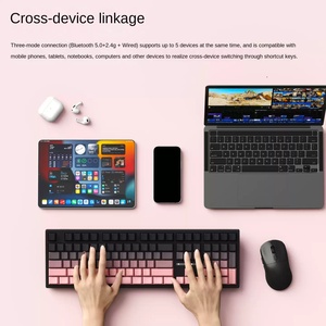 Crack K108 Examination PBT Side Carved Hot Plug RGB Game Cable Tea Axis Office E-sports Triple Mode Full Size USB <strong>Keyboard</strong> - Product Image 3