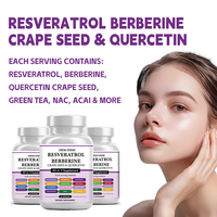 Capsules de Resvératrol Marque Blanche Tout-en-un : Resvératrol, Berbérine, Fruit d'Açaï, Quercétine, Fusion Minérale