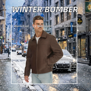 Custom Casual Winter Warm Padded <b>Pilot</b> Retro Windproof Waterproof MA1 Flight Bomber <b>Jacket</b> Stand Collar Zipper Closure for Men - Product Image 2