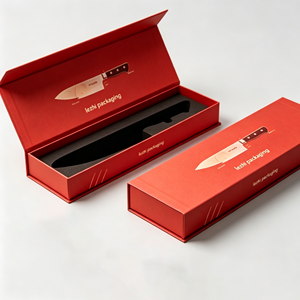 Boîtes à couteaux personnalisées OEM noires avec couvercle magnétique, emballage cadeau, étui pour couteau à découper, impression sur papier pour le rangement des couteaux, boîte cadeau - Product Image 4