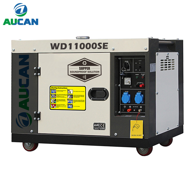 11kva Silent Portable Diesel Generator 3000rpm Speed ATS Option Remote Control for Home Use Stamford Alternator 50 Hz DC Output