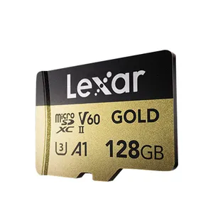 ใหม่การ์ดหน่วยความจำสีทองระดับมืออาชีพของ Lexar UHS-II V60 A1อ่าน280เมกะไบต์/วินาทีเขียน100เมกะไบต์/วินาทีสำหรับกล้องแอ็คชั่นโดรน4K