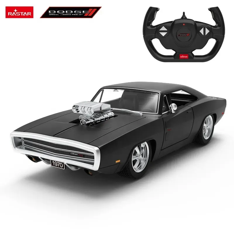 RASTAR Dodge Charger juguete de nueva tendencia con licencia Rc modelo de coche juguete para niños R/T con motor versión 1:16 negro plástico eléctrico AA