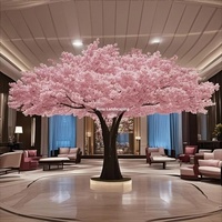 Arbre artificiel de cerisier en fleurs 200 cm en plastique renforcé de fibre de verre pour intérieur/extérieur, idéal pour mariages, hôtels, films et télévision, effet bionique