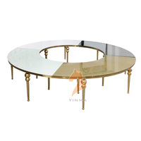 Ensemble de table et de chaises de banquet en acier inoxydable de style européen exclusif transfrontalier, mobilier d'hôtel