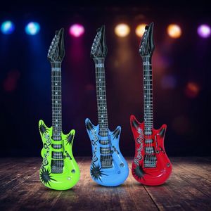 Guitare gonflable en PVC sur mesure, design nouveau, entièrement personnalisable, jouets gonflables certifiés CPSIA/CCPSA pour exposition commerciale ou événementiel. - Product Image 1
