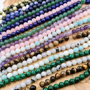 천연 크리스탈 Sodalite <span class=keywords><strong>Lapis</strong></span> 8mm 라운드 구슬 아마 조 스톤 보석 느슨한 스트랜드 16 "에너지 치유 비즈 보석 만들기 - Product Image 5