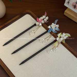 กิ๊บติดผมไม้สไตล์จีนโบราณลายดอกลิลลี่ออฟเดอะแวลลีย์สำหรับผู้หญิง - Product Image 4