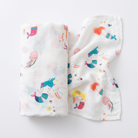 Couverture d'emmaillotage en mousseline de coton pour bébé, respirante, légère, absorbante, carrée, couverture d'allaitement, couverture de poussette