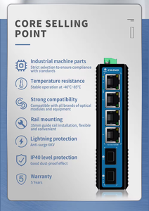 Industriale Chip di Prezzi di Fabbrica 8 Port POE 2 <span class=keywords><strong>Ethernet</strong></span> 2 SFP In Fibra di Porta Industriale Switch POE - Product Image 3