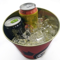 Outils de Bar en métal, Logo personnalisé, seau à glace en étain, seau à Champagne et à bière avec ouvre-bouteille