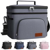 Sac à déjeuner thermique double couche, boîte à lunch isolée, sac isotherme souple, sac de transport isotherme, grande capacité, pliable, 25x17x20cm