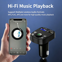 Chargeur de voiture double USB X16 de haute qualité 3.1A avec transmetteur FM Bluetooth 5.0 et appels mains libres, adaptateur de charge rapide PD pour téléphone de voiture