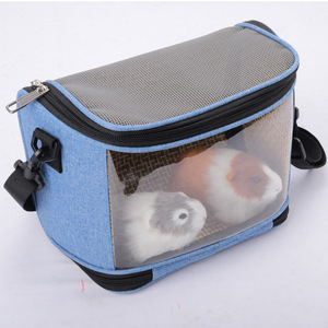 Transportín de Viaje para Cobayas, Portátil, Transpirable, Transparente, Azul Grisáceo, para Mascotas Pequeñas como Hámsteres, Topos y Erizos - Product Image 4