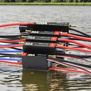 Flycolor ตัวควบคุมความเร็ว<span class=keywords><strong>2</strong></span>-6S Lipo, ตัวควบคุมความเร็วแบบไร้แปรงถ่าน RC Boat ESC 30A 50A การ์ดโปรแกรม120A 90A สำหรับเรือมอเตอร์โลหะ - Product Image 2