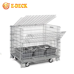 Heavy Duty Stacking Square-Stack Bein Draht geflecht Faltbarer Behälter mit 4 Rädern - Product Image 1