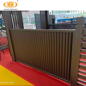 Valla <span class=keywords><strong>de</strong></span> listón horizontal <span class=keywords><strong>de</strong></span> aluminio con veranda comercial, cercado <span class=keywords><strong>de</strong></span> aluminio <span class=keywords><strong>de</strong></span> metal decorativo para México - Product Image 6