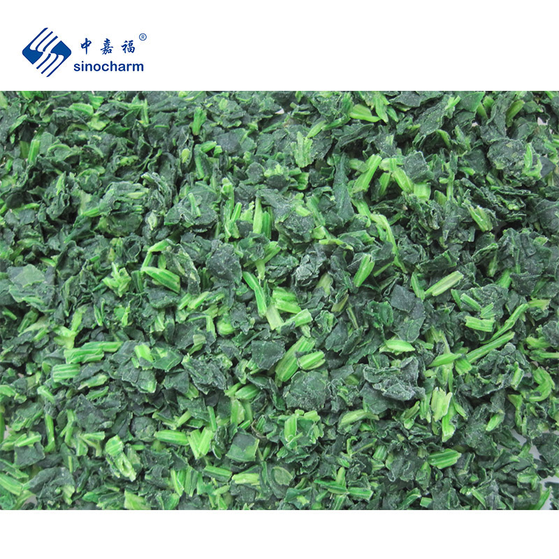 Sinocharm HALAL OEM Brands IQF Chopped Spinach Cut 1kg 40ft Container Fresh Green Chopped Frozen Vegetables for Spinach Soup