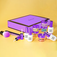 Kit de gel pour ongles avec logo personnalisé, gel de base à séchage rapide, activateur, couche de finition, poudre acrylique