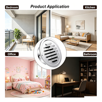 Grille de ventilation murale moderne ronde en acier inoxydable 201 304 avec conduits plats