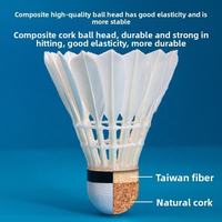 Volant de badminton professionnel en plumes d'oie naturelles, blanc, épaissi, avec coutures renforcées, haute durabilité, écologique, qualité tournoi