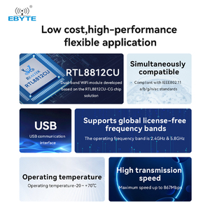 Module WiFi double bande haute vitesse Ebyte E103-RTL8812CU, puce RTL8812CU-CG 2,4 GHz + 5,8 GHz, faible coût, IEEE 802.11b/g/n/ac, 200 m, USB 2.0 - Product Image 3