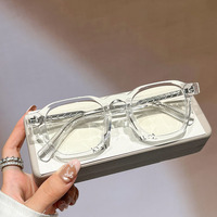 Nouvelle monture de lunettes épaisse pour hommes et femmes, ultralégère en TR90, monture carrée, anti-lumière bleue, verres transparents, lunettes optiques