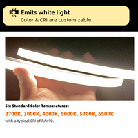 Bande lumineuse LED étanche IP65 24V DC Lfi1314, lumière blanche chaude, néon flexible pour escalier, plafond, éclairage en silicone flexible