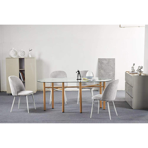 Industrial Italian Room <strong>Space</strong> <strong>Saver</strong> Dinning <strong>Tables</strong> Tempered Glass Metal Legs Dining <strong>Table</strong> <strong>Chairs</strong> 8 Person - Product Image 4