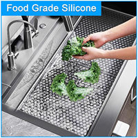 Tapis de protection d'évier en silicone personnalisé, tapis antidérapant pour évier de cuisine et bar, filet de drainage antidérapant pour vaisselle de cuisine