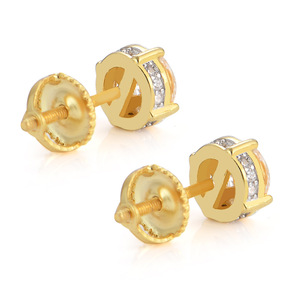 BES gros argent 14K 18K or glacé forme ronde boucles d'oreilles S925 zircone Hip Hop femme homme erraing bijoux - Product Image 4