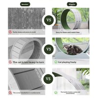 Bestseller transfrontalier : Roue d'exercice pour chat en plastique PP, design moderne et classique, avec aiguise-griffes et système anti-blocage, pour l'escalade des animaux de compagnie