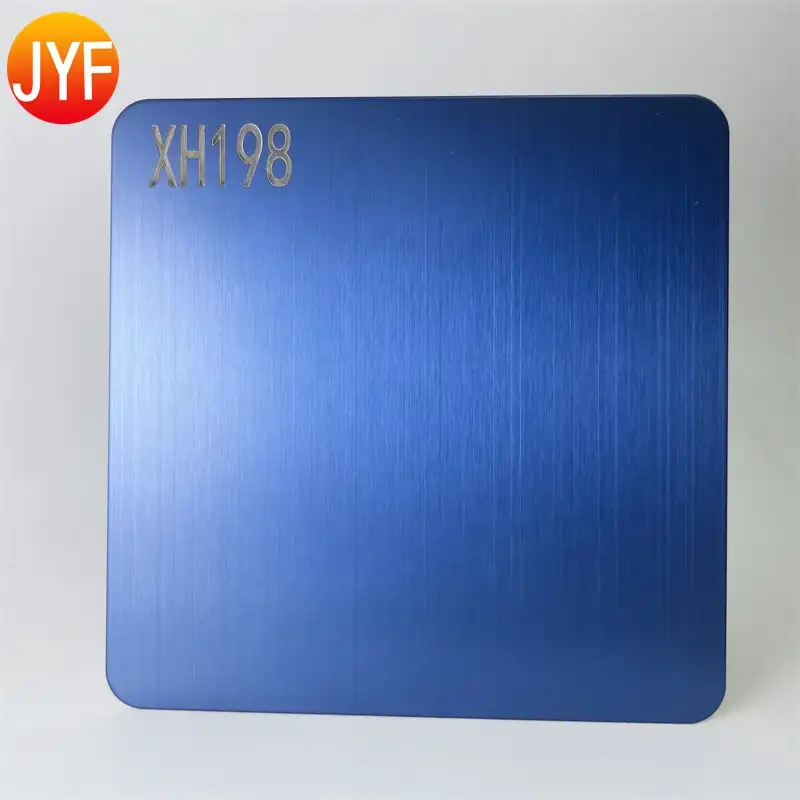 JYF883 — plaque de décoration personnalisée en saphir bleu, Design spécial, 4*8, 304 Hl, en acier inoxydable